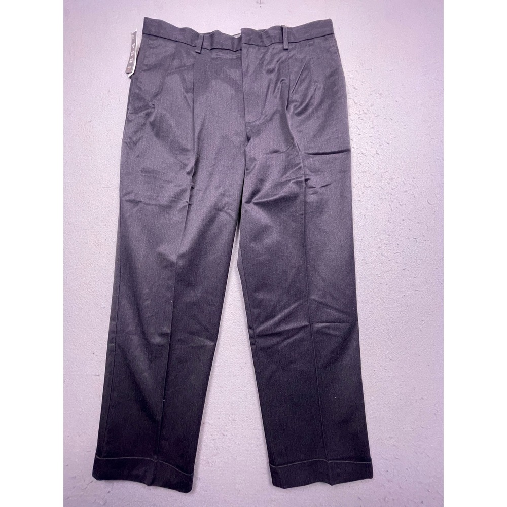 Dockers Iron Free Khaki Pleated Pants Charcoal Gray 33x30 Mens